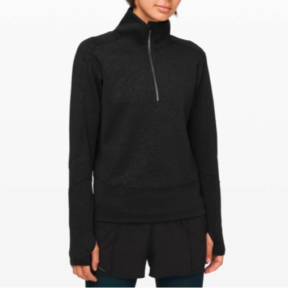 lululemon Run to Reset 1/2 Zip Black Size Medium NWT